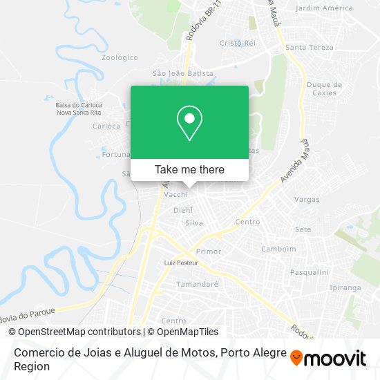 Mapa Comercio de Joias e Aluguel de Motos