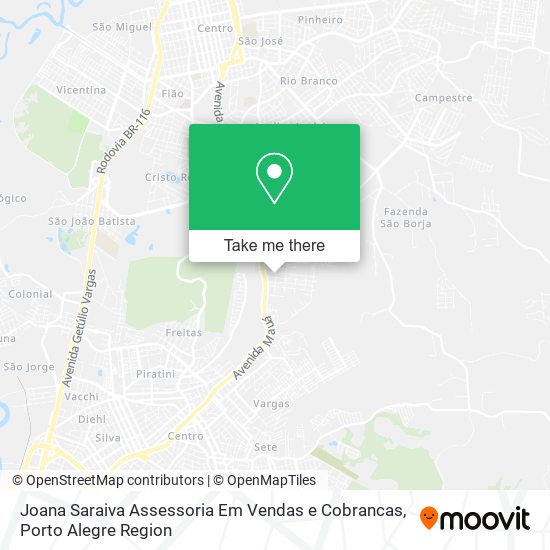 Mapa Joana Saraiva Assessoria Em Vendas e Cobrancas