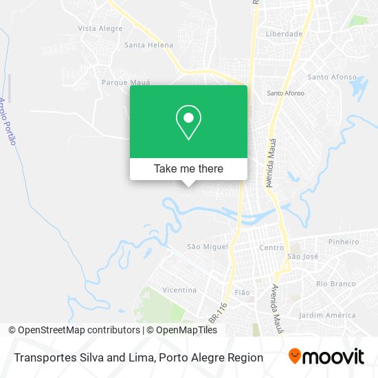 Transportes Silva and Lima map
