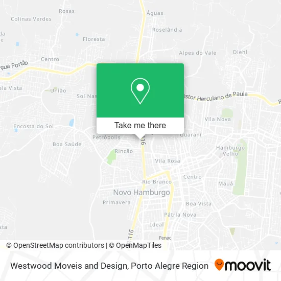 Westwood Moveis and Design map