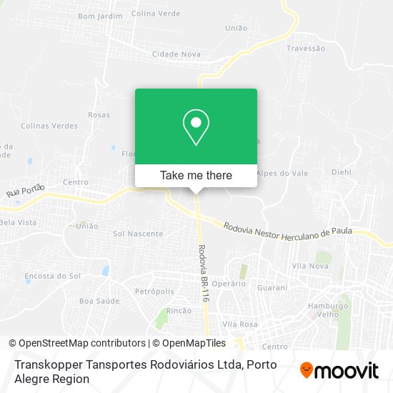 Mapa Transkopper Tansportes Rodoviários Ltda