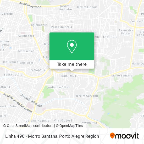 Linha 490 - Morro Santana map
