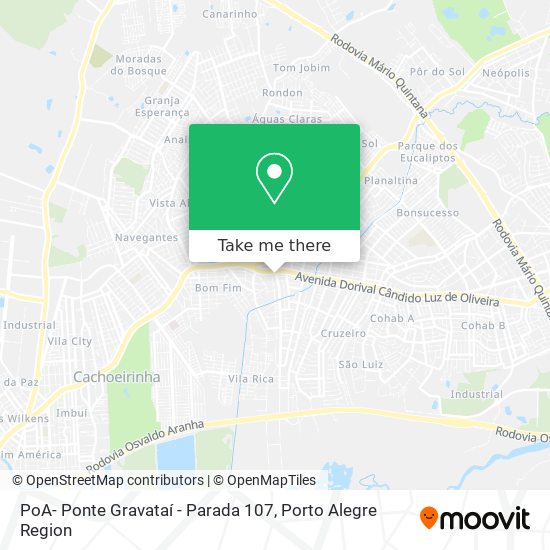 Mapa PoA- Ponte Gravataí - Parada 107