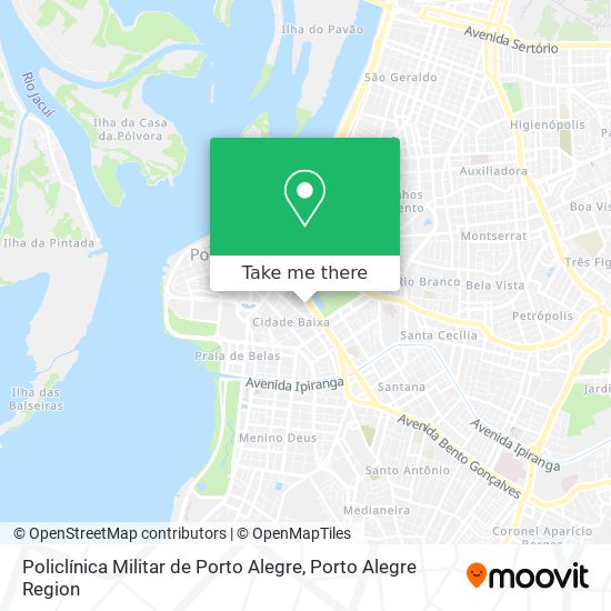 Mapa Policlínica Militar de Porto Alegre