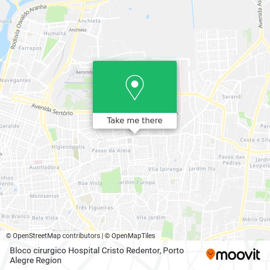 Bloco cirurgico Hospital Cristo Redentor map