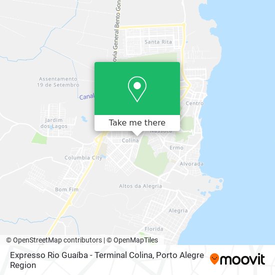 Expresso Rio Guaíba - Terminal Colina map