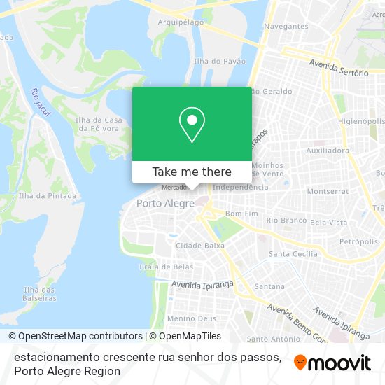 Mapa estacionamento crescente rua senhor dos passos