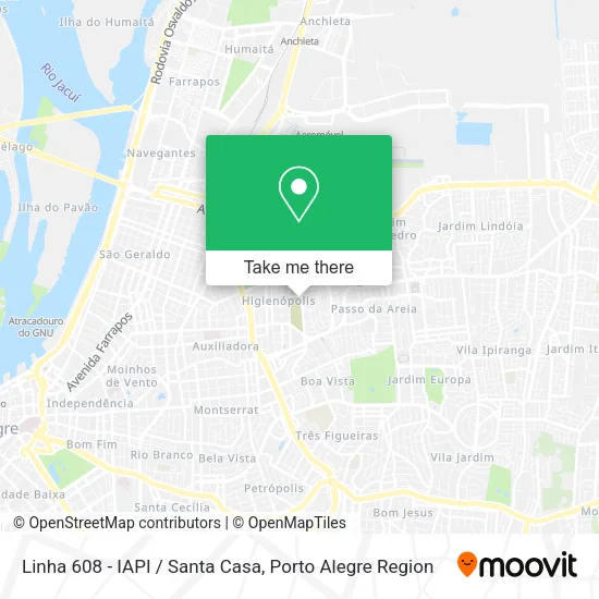 Linha 608 - IAPI / Santa Casa map