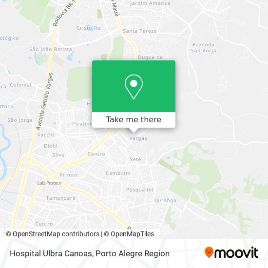 Hospital Ulbra Canoas map