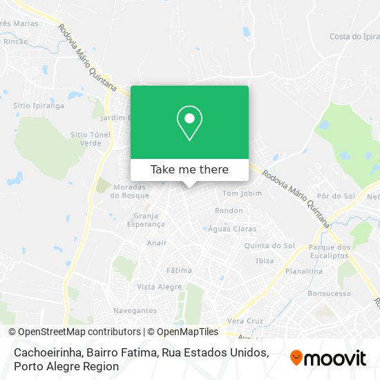 Mapa Cachoeirinha, Bairro Fatima, Rua Estados Unidos