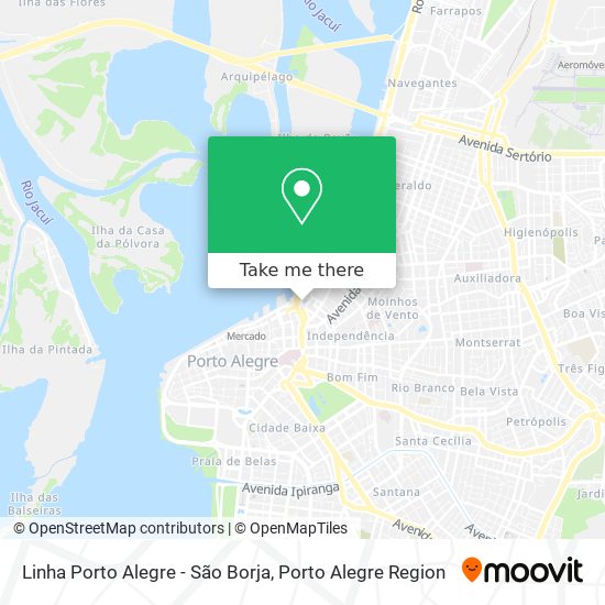 Linha Porto Alegre - São Borja map