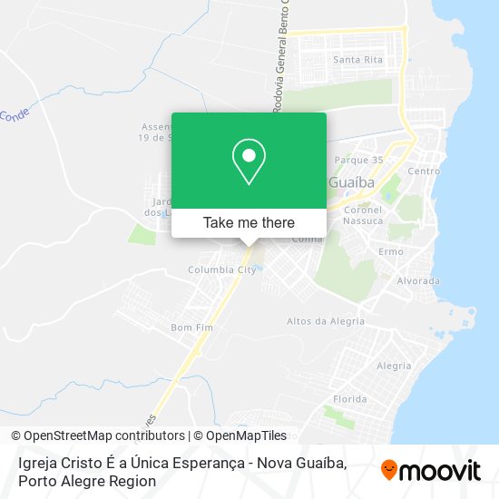 Mapa Igreja Cristo É a Única Esperança - Nova Guaíba