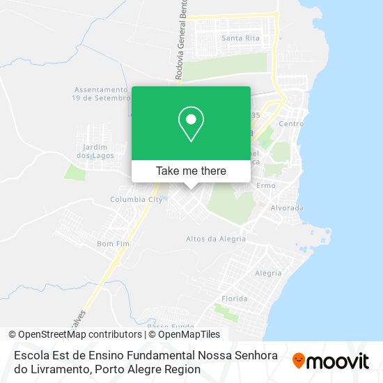 Mapa Escola Est de Ensino Fundamental Nossa Senhora do Livramento