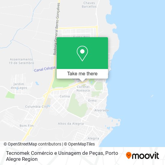 Mapa Tecnomek Comércio e Usinagem de Peças