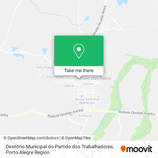 Mapa Diretório Municipal do Partido dos Trabalhadores