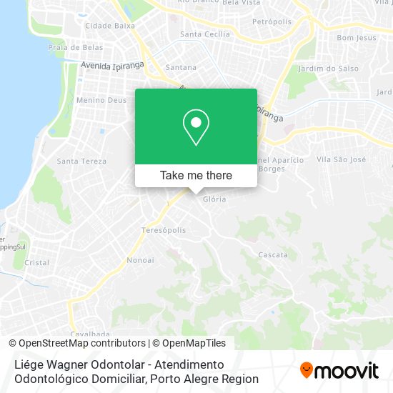 Mapa Liége Wagner Odontolar - Atendimento Odontológico Domiciliar