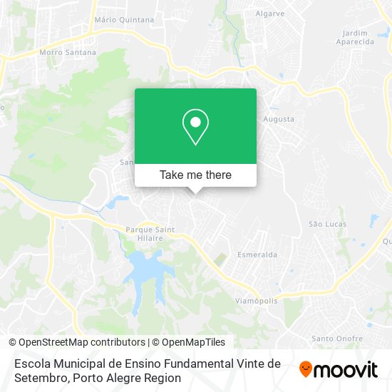 Mapa Escola Municipal de Ensino Fundamental Vinte de Setembro