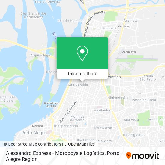Mapa Alessandro Express - Motoboys e Logística
