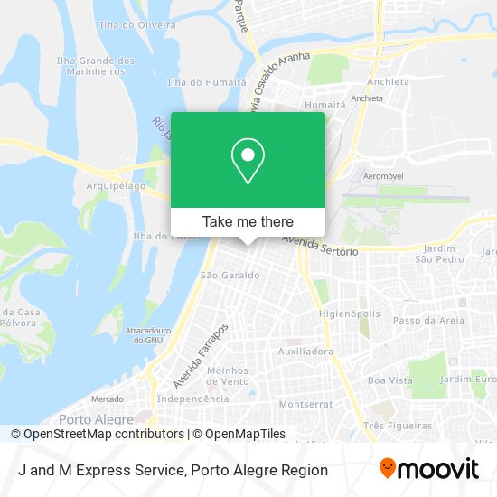 J and M Express Service map