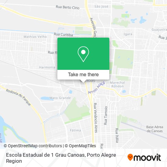 Mapa Escola Estadual de 1 Grau Canoas