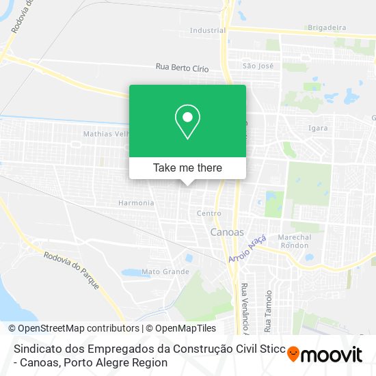 Mapa Sindicato dos Empregados da Construção Civil Sticc - Canoas