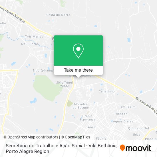 Secretaria do Trabalho e Ação Social - Vila Bethânia map