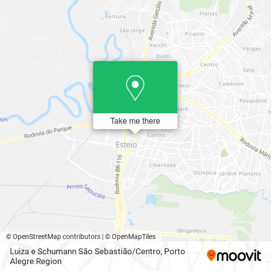 Mapa Luiza e Schumann São Sebastião / Centro