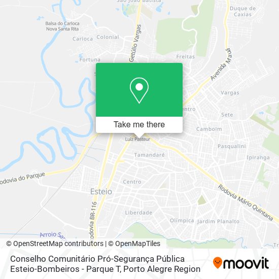 Conselho Comunitário Pró-Segurança Pública Esteio-Bombeiros - Parque T map