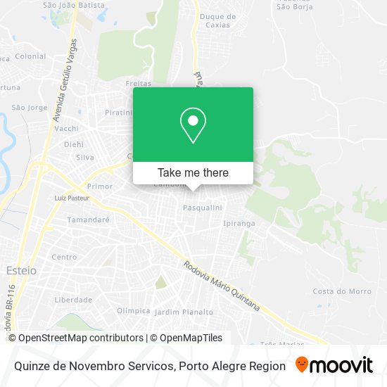 Quinze de Novembro Servicos map