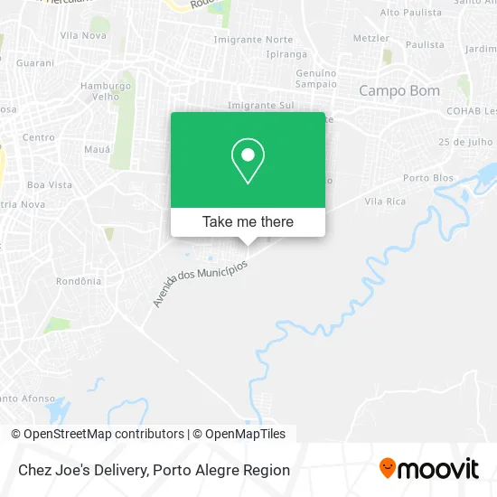 Chez Joe's Delivery map
