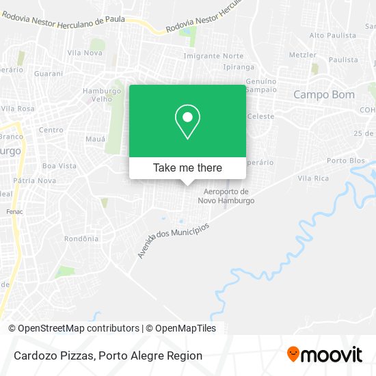 Cardozo Pizzas map