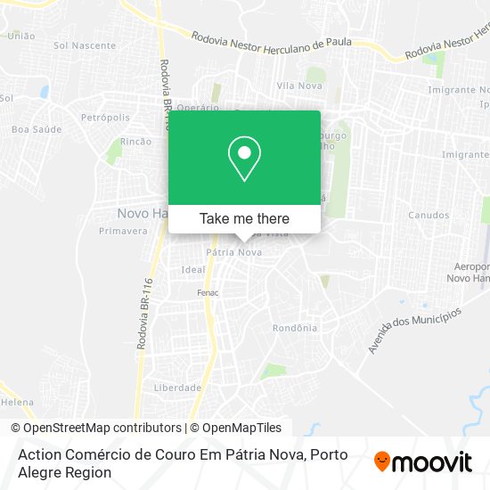 Action Comércio de Couro Em Pátria Nova map