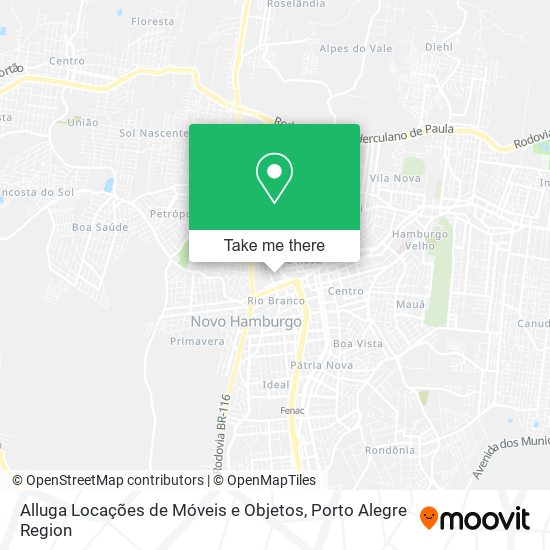 Mapa Alluga Locações de Móveis e Objetos