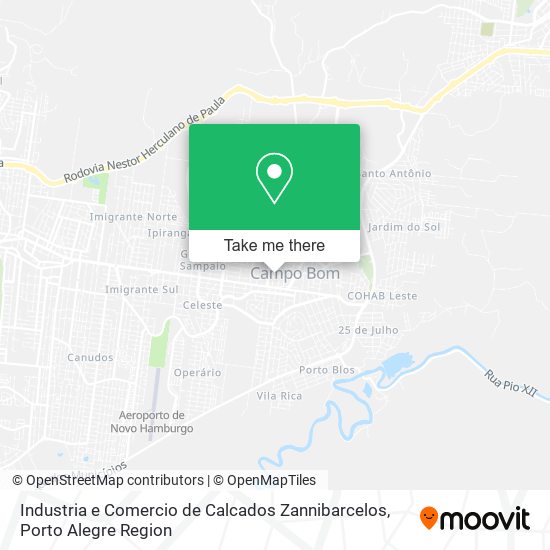Industria e Comercio de Calcados Zannibarcelos map