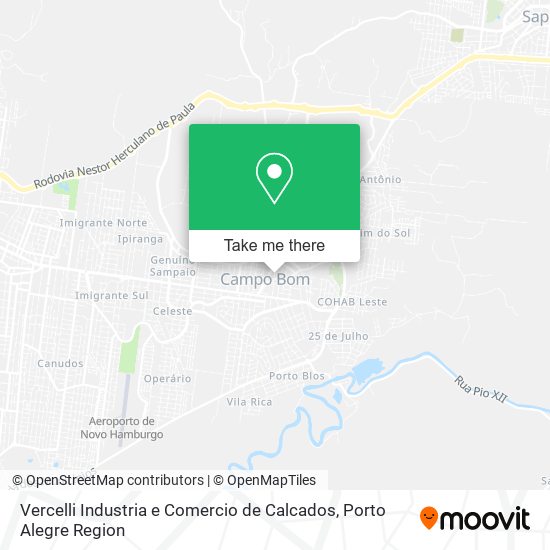 Mapa Vercelli Industria e Comercio de Calcados