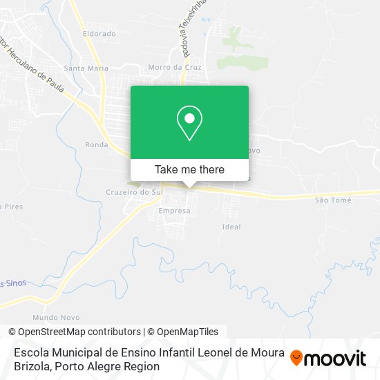 Mapa Escola Municipal de Ensino Infantil Leonel de Moura Brizola