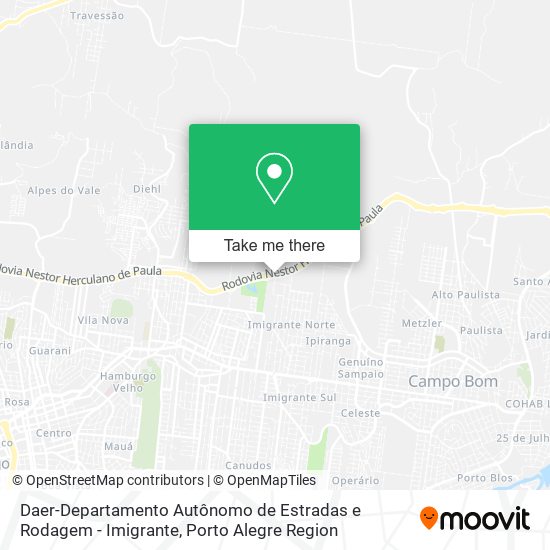 Daer-Departamento Autônomo de Estradas e Rodagem - Imigrante map
