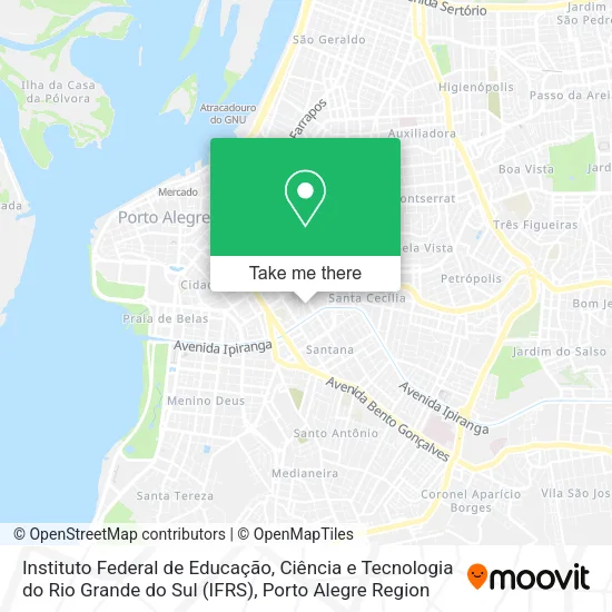 Mapa Instituto Federal de Educação, Ciência e Tecnologia do Rio Grande do Sul (IFRS)