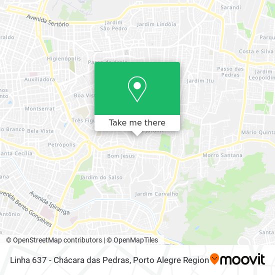 Mapa Linha 637 - Chácara das Pedras