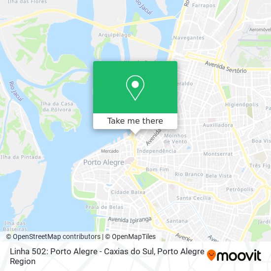 Linha 502: Porto Alegre - Caxias do Sul map