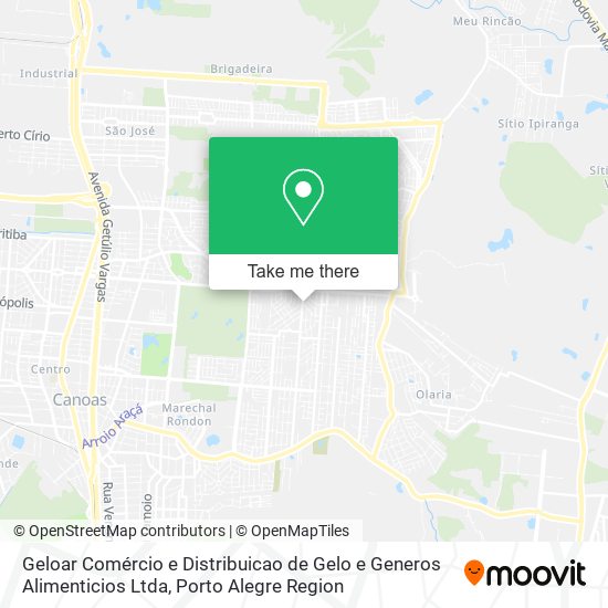 Geloar Comércio e Distribuicao de Gelo e Generos Alimenticios Ltda map