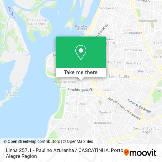 Mapa Linha 257.1 - Paulino Azurenha / CASCATINHA