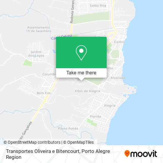 Transportes Oliveira e Bitencourt map