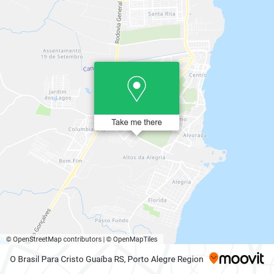 O Brasil Para Cristo Guaíba RS map