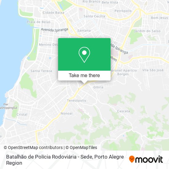 Mapa Batalhão de Polícia Rodoviária - Sede