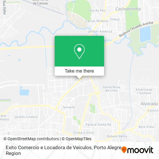 Mapa Exito Comercio e Locadora de Veiculos