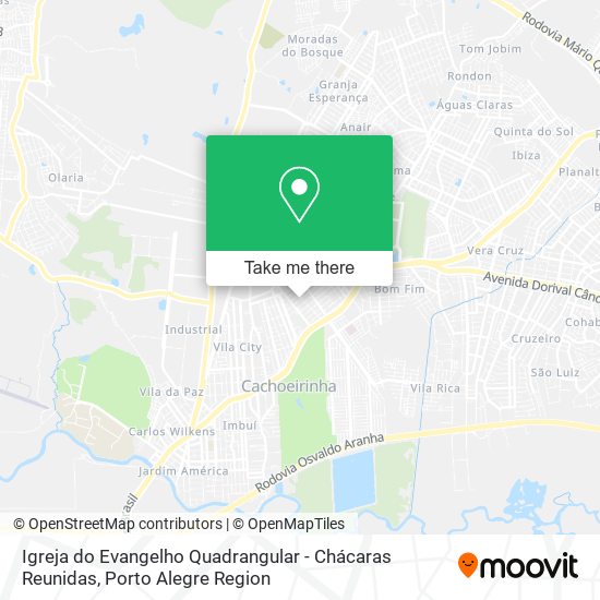 Mapa Igreja do Evangelho Quadrangular - Chácaras Reunidas