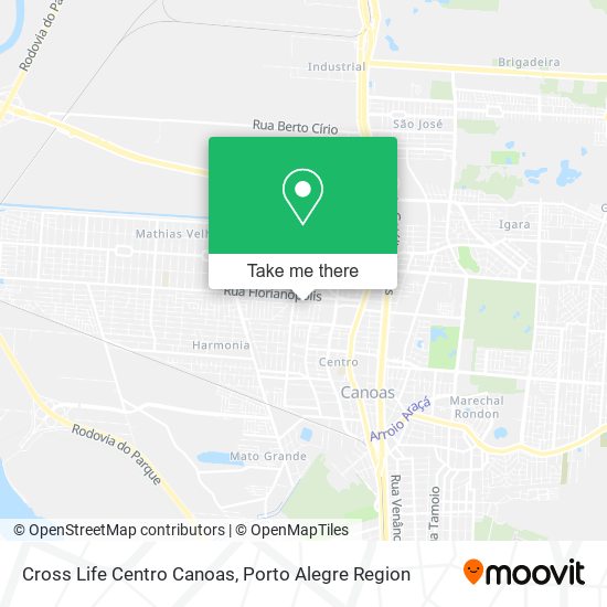 Cross Life Centro Canoas map