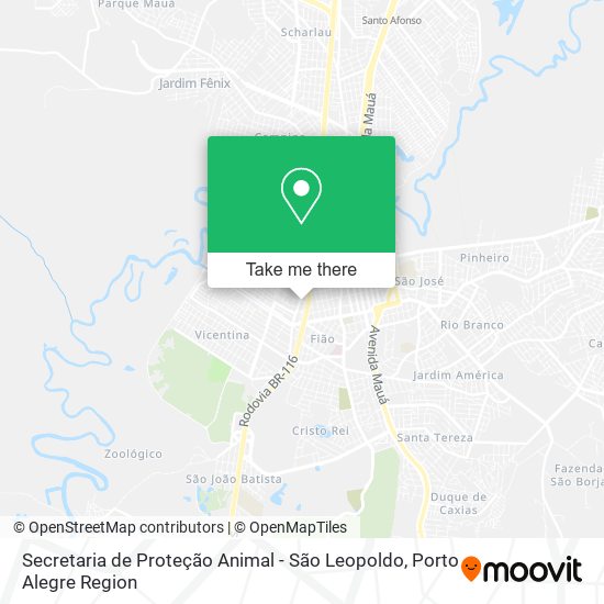 Mapa Secretaria de Proteção Animal - São Leopoldo