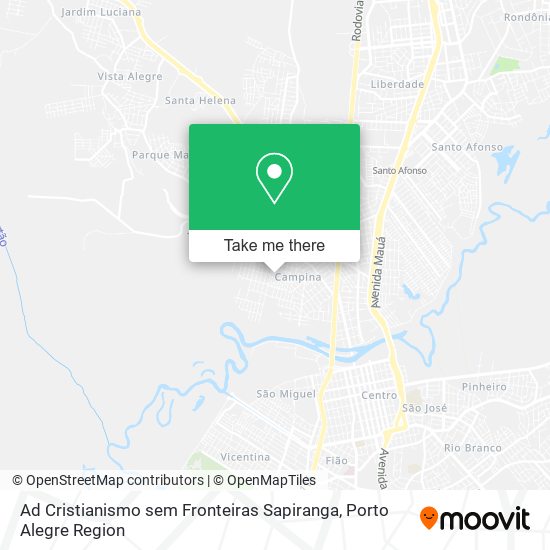 Ad Cristianismo sem Fronteiras Sapiranga map